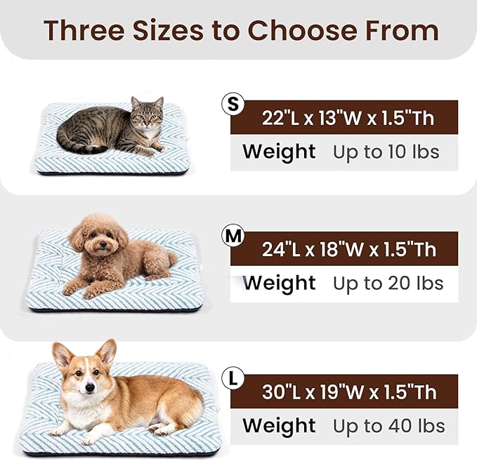 Mora Pets Washable Dog Crate Pad Soft Dog Kennel Bed Crate Mat for Small Medium Dogs, Puppies & Large Cats Flat Pet Bed with Anti-Slip Bottom for Cage & Carrier Sleeping Chevron Blue 30 x 19