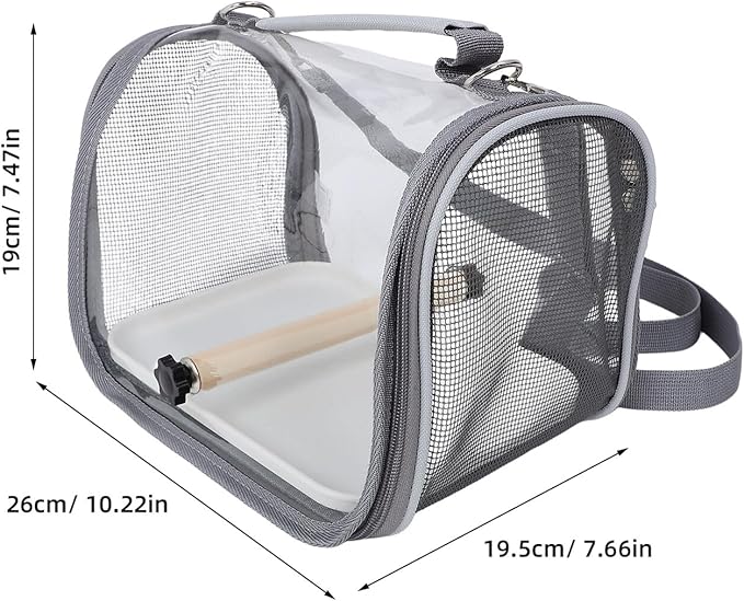 Portable Small Bird Travel Carrier Bag with Perch Lightweight Transport Cage for Parakeets Small Birds Outdoor Use