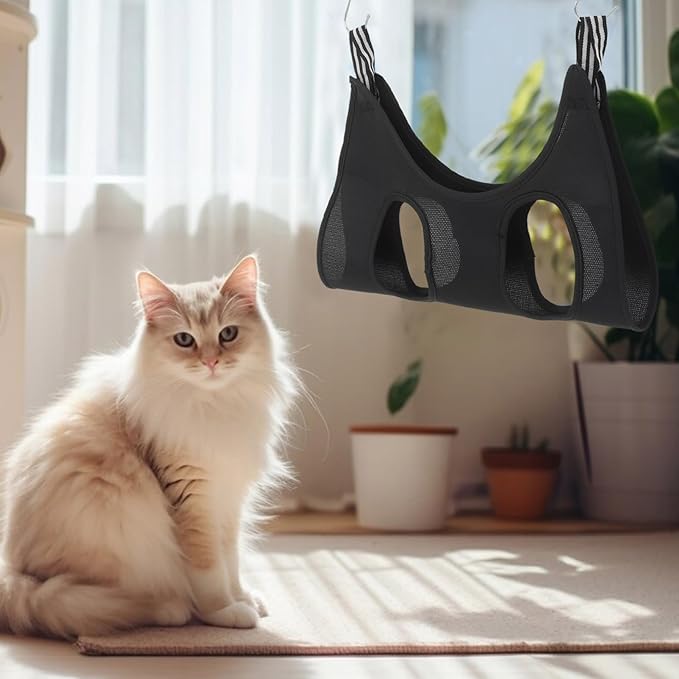 Abaodam Pet Grooming Hammock for Cats and Dogs Space-Saving Sling for Nail Trimming and Grooming Versatile Design for Animals Easy to Walls Doors