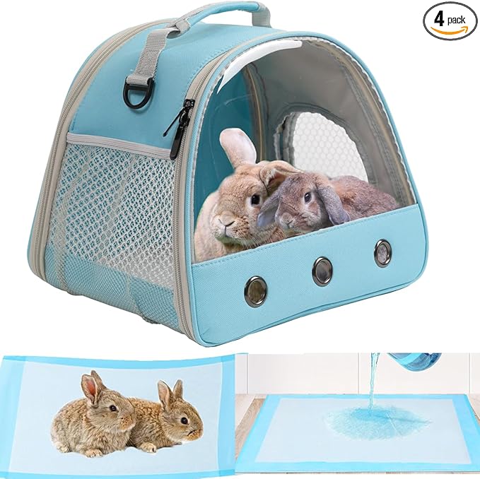 Bearded Dragon Travel Carrier with Absorbent Pad Set, Pee Pad with Leak-Proof Quick-Dry Design for Guinea Pig,Portable Guinea Pig Bag for Sugar Glider,Hedgehog,Rat,Bunny,Rat,Outdoor Used