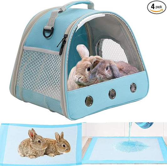Bearded Dragon Travel Carrier with Absorbent Pad Set, Pee Pad with Leak-Proof Quick-Dry Design for Guinea Pig,Portable Guinea Pig Bag for Sugar Glider,Hedgehog,Rat,Bunny,Rat,Outdoor Used