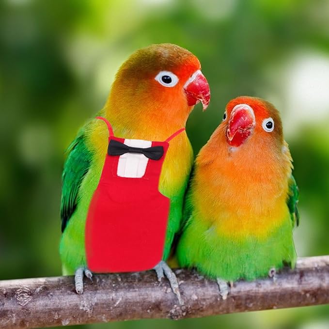 BESTonZON Parrot Diaper Bird Flight Suit Creative Pet Bird Diaper Clothing Small Size Red Pet Supply