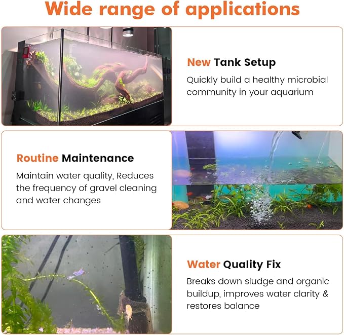 hygger Aquarium Water Bio-Clarifier, Reducing Fish Waste and Cleaning Organic Sludge, Natural Fish Tank Aquarium Leave-in Waste Management Solution for Freshwater and Saltwater Tanks, 500 ML