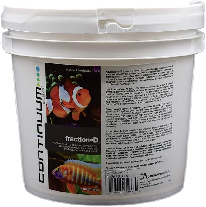 Continuum Aquatics Fraction D, Water Conditioner for All Aquariums 4KG