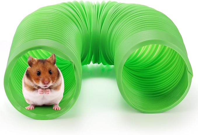 ZENFUN 3 Packs Hamster Fun Tunnels, Pet Mouse Plastic Tube, Collapsible Plastic Tunnel, Tube Pet Hideaway, Training Hideout Tunnels for Guinea Pigs, Chinchillas, Rats, Ferrets, Dwarf Rabbits