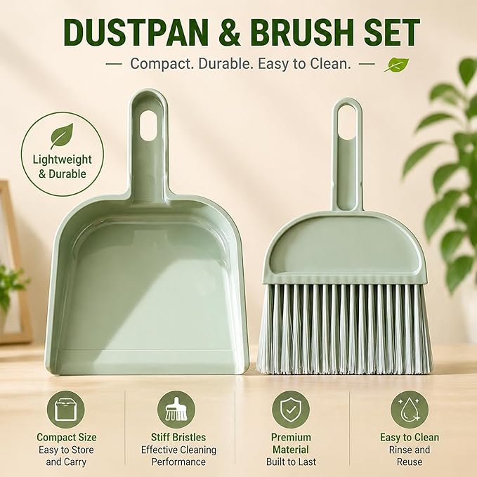 Rypet Cage Cleaner for Guinea Pigs, Hamsters, Chinchillas, Rabbits, Reptiles, Hedgehogs and Other Small Animals - Mini Dustpan and Brush Set Cleaning Tool for Animal Waste (1 Pack)