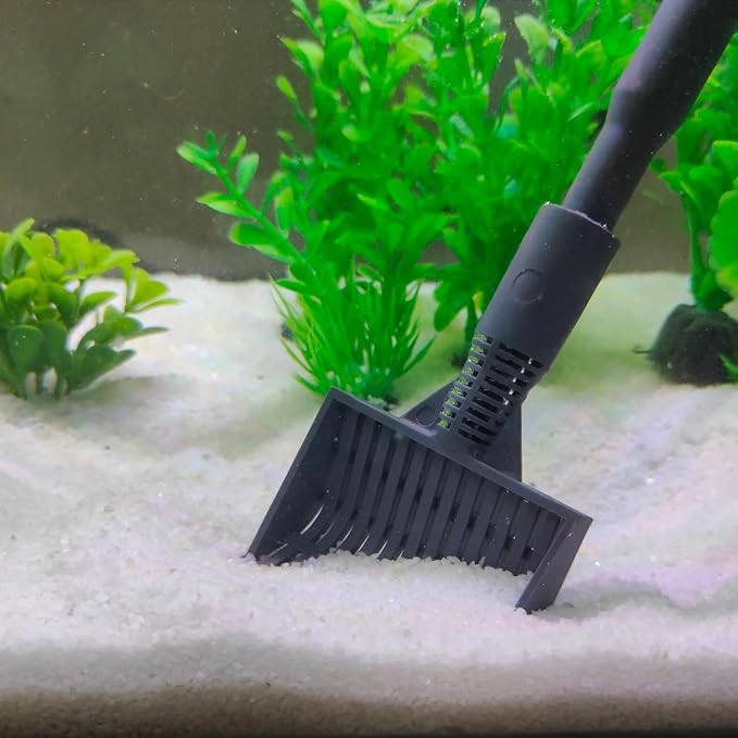 AQUANEAT 6 in 1 Fish Tank Cleaning Tools, Aquarium Cleaner Set with Adjustable Handle, Including Algae Scraper, Sponge Pad, Fish Net, and Brush