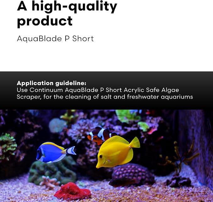 Continuum AquaBlade P - Short Fish Tank Algae Scraper, Acrylic Safe Scraper - Aquarium Cleaning Tools