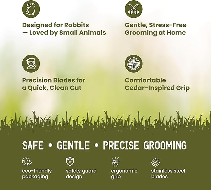 Steel & Cedar™ Rabbit Nail Clippers – Safe, Gentle Pet Nail Trimmer for Rabbits, Bunnies, Guinea Pigs, Ferrets & Small Animals – Stainless Steel Blades, Non-Slip Grip, Easy At-Home Grooming