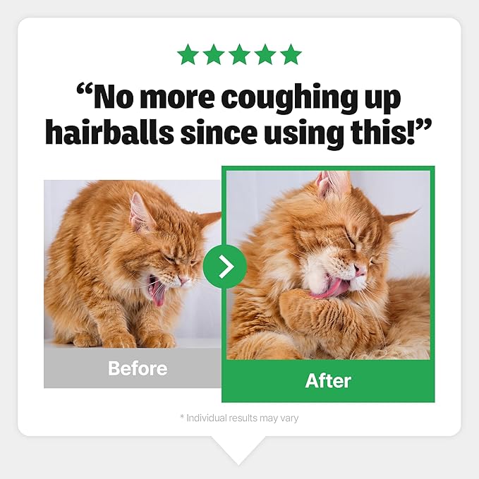 Cat Hairball Treatment – Lickable Supplement with Natural Fiber for Hairball Relief – Supports Digestion & Furball Control, Hairball Remedy – Daily for Cats, Chicken Flavor with Goat Milk, 30 Tubes