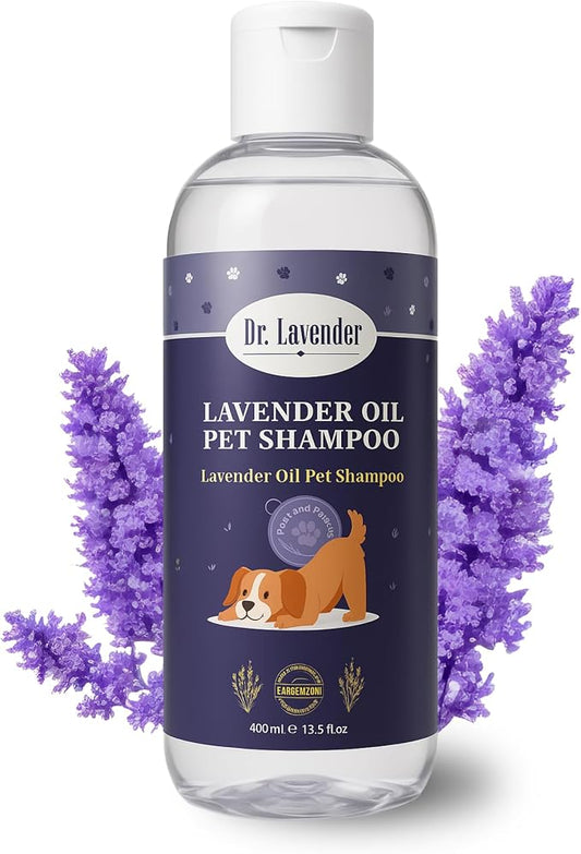Organic Dog Shampoo for Sensitive Skin - Natural Lavender Oil Pet Wash for Itch Relief, Flea & Tick Defense - Calming & Hypoallergenic Puppy Grooming Supplies - Deodorizing Moisturizing (Lavender)
