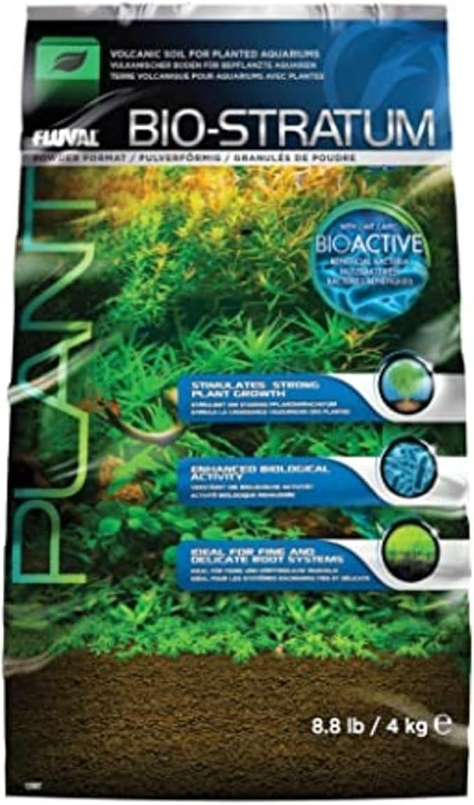 Fluval 12697 Natural Mineral-Rich Volcanic Soil Bio Stratum for Planted Tanks, 8.8 lbs. - Aquarium Substrate for Healthy Plant Development, Growth, and Color
