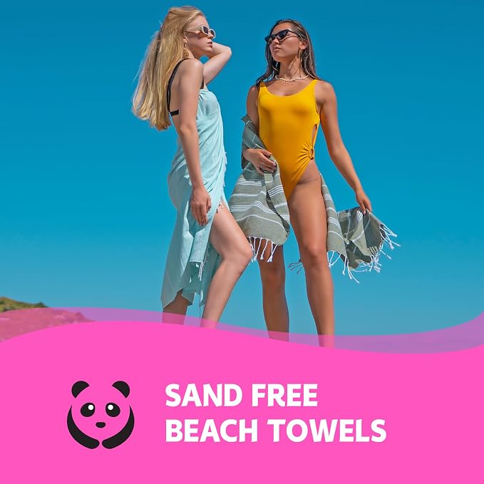 HAVLULAND Turkish Beach Towels Oversized 72"x40" -100% Cotton Bath Towel | Sand Free, Quick Dry, Absorbent & Lightweight, Compact Travel Towel, Large Pool Towels - White