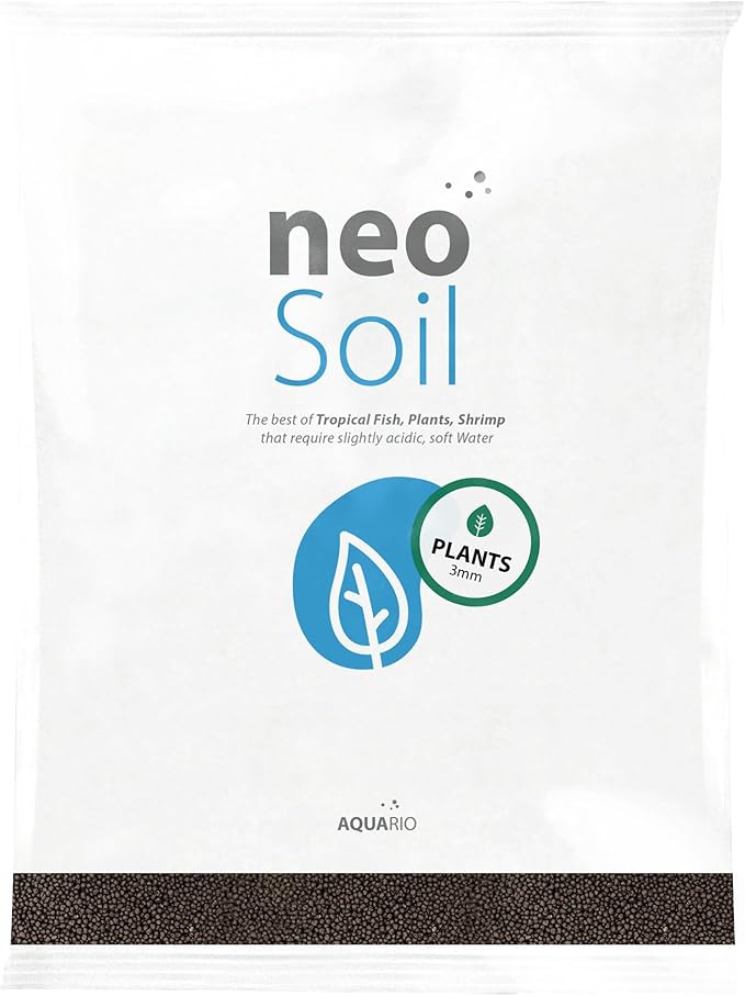 AQUARIO Neo Soil - Aquarium Soil for Freshwater Planted Tank, Volcanic Ash Substrate for Fish Tank w/Live Aquatic Plants, Slighty Acidic, PH Buffering Aquasoil for Planted Aquariums - Plants, 8L