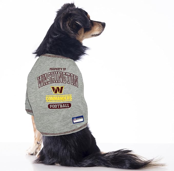 NFL Washington Commanders Dog T-Shirt Small. - Licensed Shirt for Pets Team Colored with Team Logos- Premium Stretchable Materials for The Comfort of Your Dog & Cat