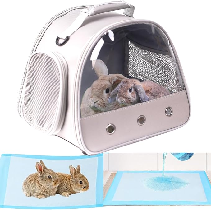 Pet Travel Carrier with Absorbent Pad Set, Pee Pad with Leak-Proof Quick-Dry Design for Bearded Dragon,Portable Guinea Pig Bag for Sugar Glider,Hedgehog,Rat,Bunny,Rat,Outdoor Used