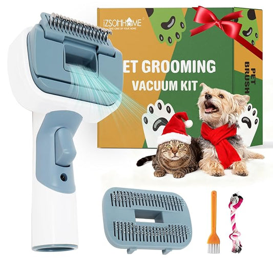 Dog Cat Brush for Shedding and Grooming,Two Replacement Heads,Massage the skin,Easy to Clean Comb for Long Short Haired Pets,use with Vacuum,Compatible with 32mm&35mm Universal Vacuum