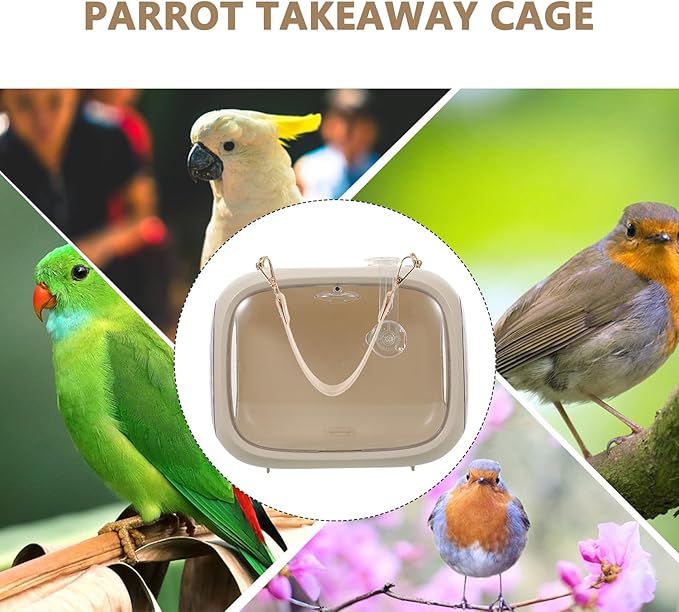WOONEKY Portable Bird Carrier Travel Cage for Parrots and Small Birds, Breathable Lightweight Parakeet Travel Bag with Handle for Outdoor Trips and Vet Visits