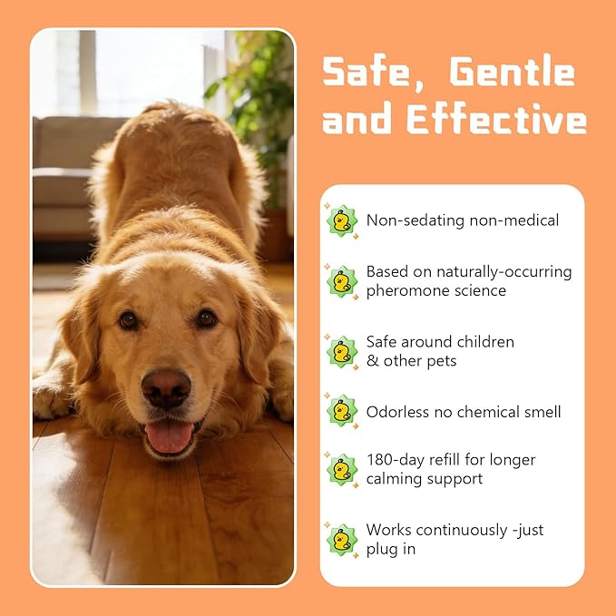 Dog Pheromone Calming Diffuser 8 in 1 (6 * 30 Day) Appeasing Pet Pheromones Diffuser to Calm Kit (2 Plug in+ 6 Pack 48ml Refill) for Anxiety