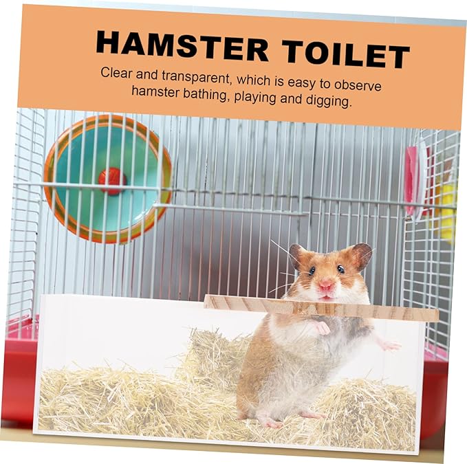 DECHOUS Hamster Cage Accessory Dust Bath Chinchilla Acrylic Bathing Tray Pet Toilet