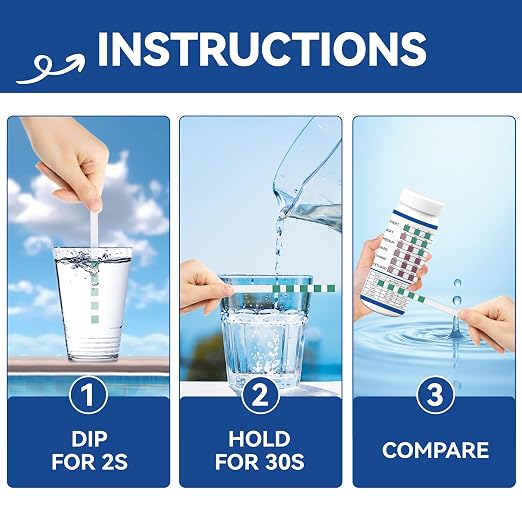Water Hardness Test Kit with 5-Pads（150strips） | Upgraded 5-pads,Hard Water Test Strip,Tap/Well/Pool/Spa/Softener/Drinking, Accurate0-425ppm
