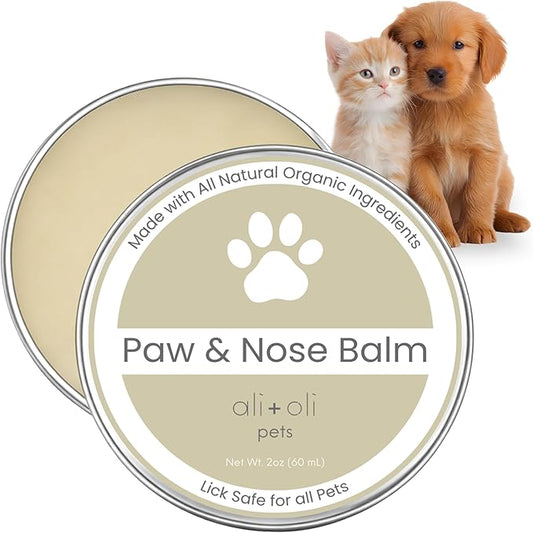 Ali+Oli Pets Paw & Nose Balm for Dogs – Daily Paw Care Grooming Balm with Organic Oils – Gentle Moisturizing Balm for Dry, Rough Paw Pads