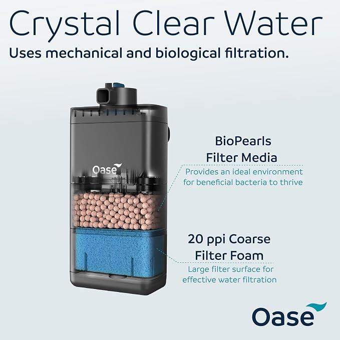 Oase EcoFlow 60 Internal Aquarium Filter – Quiet Submersible Multi-Stage Filter (Biological & Mechanical), Custom Flow, Easy-Clean Modules, For Freshwater, Saltwater & Turtle Tanks up to 15 Gal (60L)
