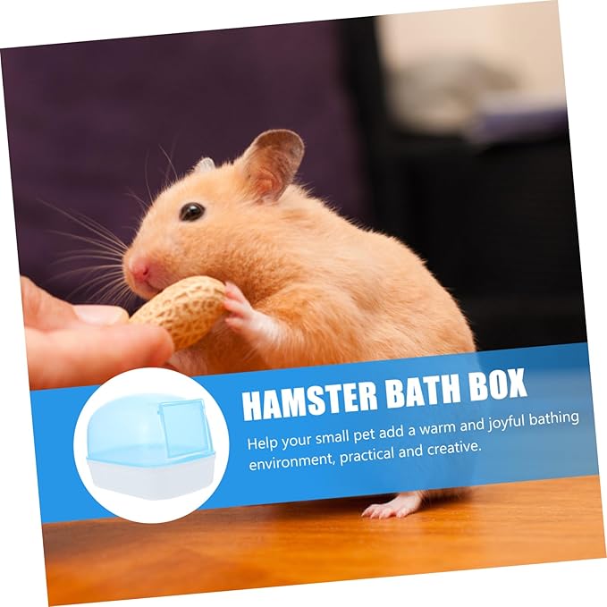 Levemolo 2pcs Hamster Bathing Tub Plastic Container for Hamster Chinchilla Non-Skid Base Easy to Clean Observe Dust Bath Space