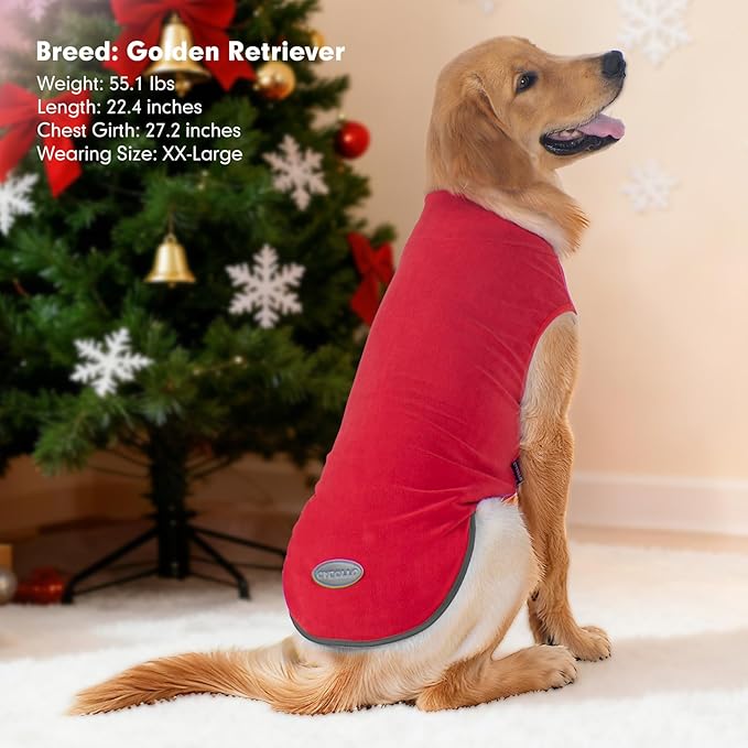 cyeollo 2 Pack Small Dog Sweater, Stretchy Fleece Vest with Reflective Stripe Pullover Sweatshirt Dog Jacket Pet Clothes in Cold Weather Boy & Girl Sweaters for Small Dogs, Red & Fuschia M