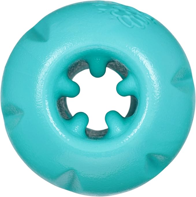 WEST PAW Qwizl Durable Zogoflex Dog Puzzle Toy for Mental Stimulation, and Enrichment - Treat Dispensing for Bully Sticks and Dental Sticks - Dishwasher Safe - Made in USA - Small - Teal