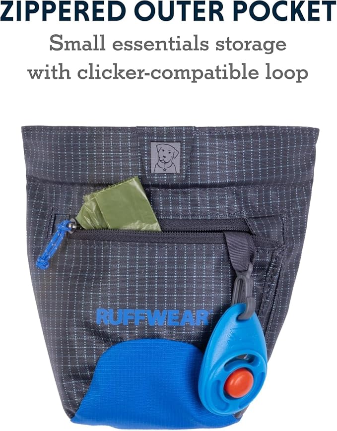 Ruffwear, Treat Trader Dog Treat Pouch, Hands-Free Waist-Worn, One-Handed Magnetic Closure, Belt (30-48 in) or Clip, Waterproof Food-Grade Lining, Zippered Pocket, Clicker Loop, Brown Bear