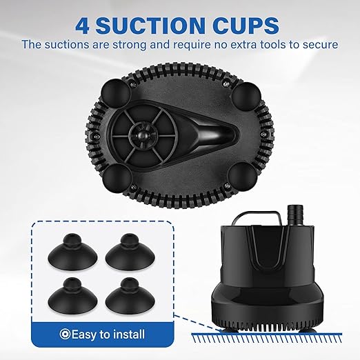 Simple Deluxe 1056GPH Submersible Water Fountain Pump, (4000L/H, 85W) Quick Water Change Aquarium Pump, 13ft High Lift, for Fish Tank, Pond, Hydroponics, Black