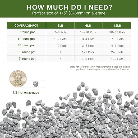 NUPICK 3 lbs Pebbles for Indoor Plants, 1/5 Inch Pea Gravel for Fish Tank, Decorative Rocks for Succulent, Natural River Stones for Vases, Cactus, Landscaping, Bird Bath, Aquarium, Grey