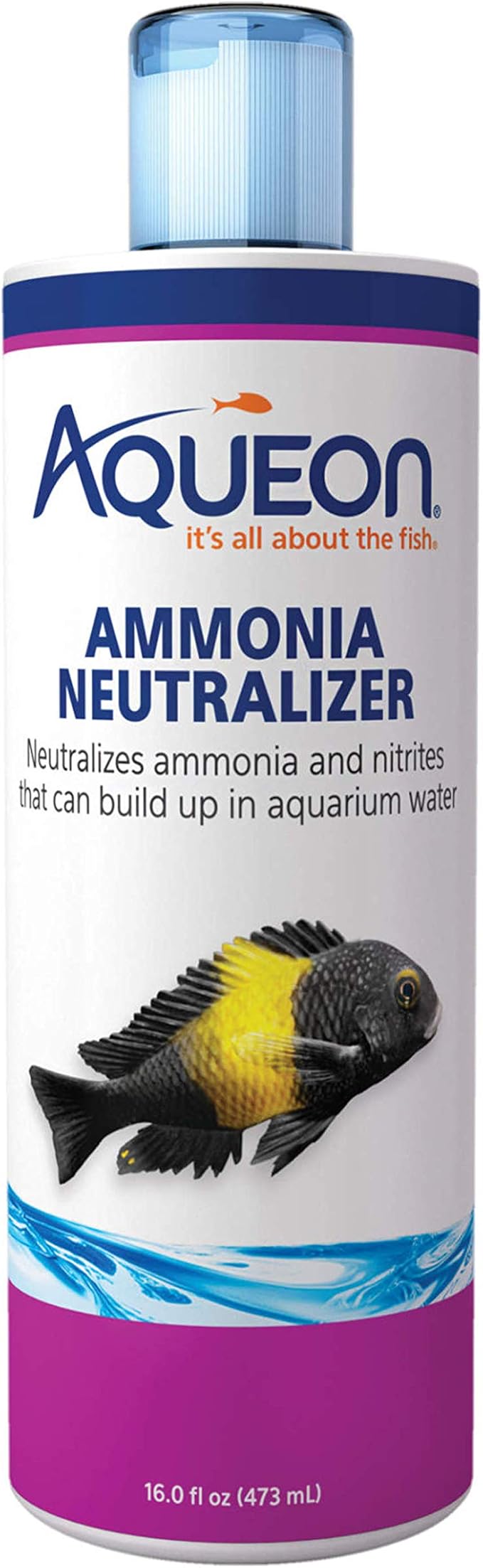 Aqueon Ammonia Neutralizers 16 Fluid Ounces | Fish tank water conditioner for freshwater and saltwater, neutralizes chlorine, chloramines, ammonia, nitrites