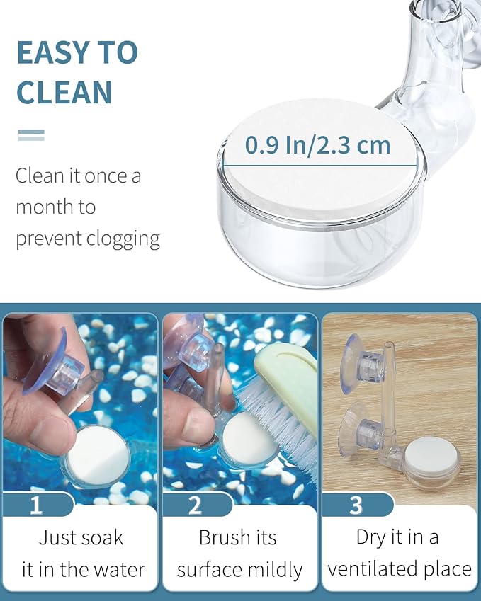 Pawfly Aquarium Air Stone Disc Tiny Micro Bubble Diffuser Release Tool Kit with Suction Cup Air Control Valve and Check Valve Accessories for Nano Air Pumps Small Buckets and Fish Tanks