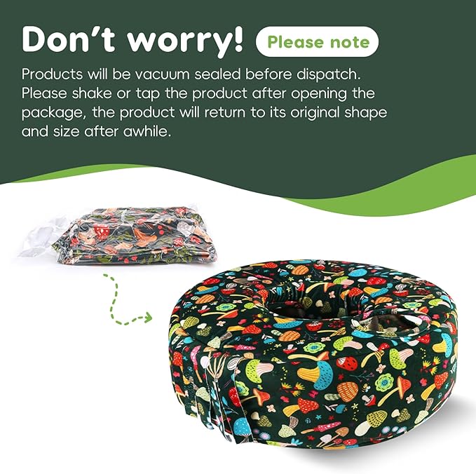 Guinea Pig Hideout & Tunnels Cozy House with Door Curtain Soft Bed for Small Pets/Hamsters/Sugar Gliders/Chinchillas - Blackish Green Mushroom
