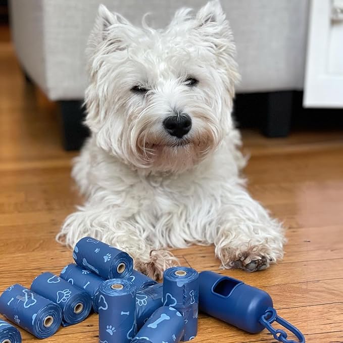 Best Pet Supplies Dog Poop Bags for Waste Refuse Cleanup, Doggy Roll Replacements for Outdoor Puppy Walking and Travel, Leak Proof and Tear Resistant, Thick Plastic - Blue (Unscented), 150 Bags