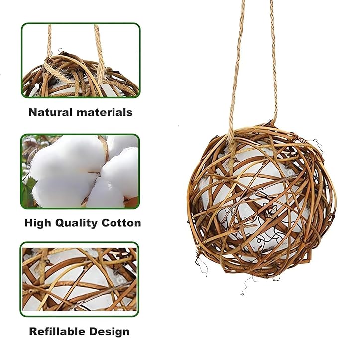 2PCS Handmade Birdhouse Materials, 2025 New Bird Nesting Ball Material for Wild Birds, Hummingbird Nesting Humming Bird House Material Gifts for Bird Watching Nature Lovers, 2Pcs 5.91in