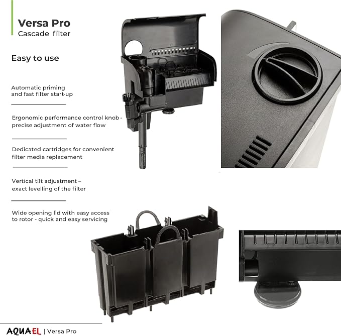Aquael Versa Pro 20 Power Filter - Hang On Back Filter for Aquariums