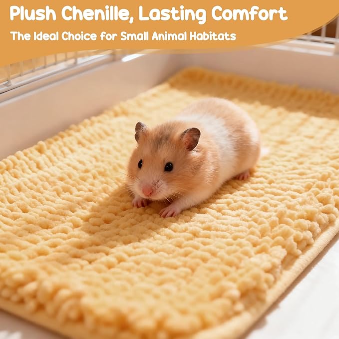 6 Pcs Guinea Pig Cage Liner, 20x12 Inch Washable Fleece Bedding Mats & Reusable Pee Pads for Rabbits and Small Animals (Multiple Colors)