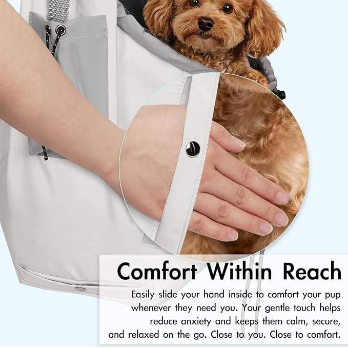 Dog Carrier Sling, Dog Carriers for Small Dogs & Cats with Pockets, Puppy Carrier Sling 20 lbs Machine Washable, Adjustable Shoulder Strap, Hands Free for Family Outdoor Use (Grey)