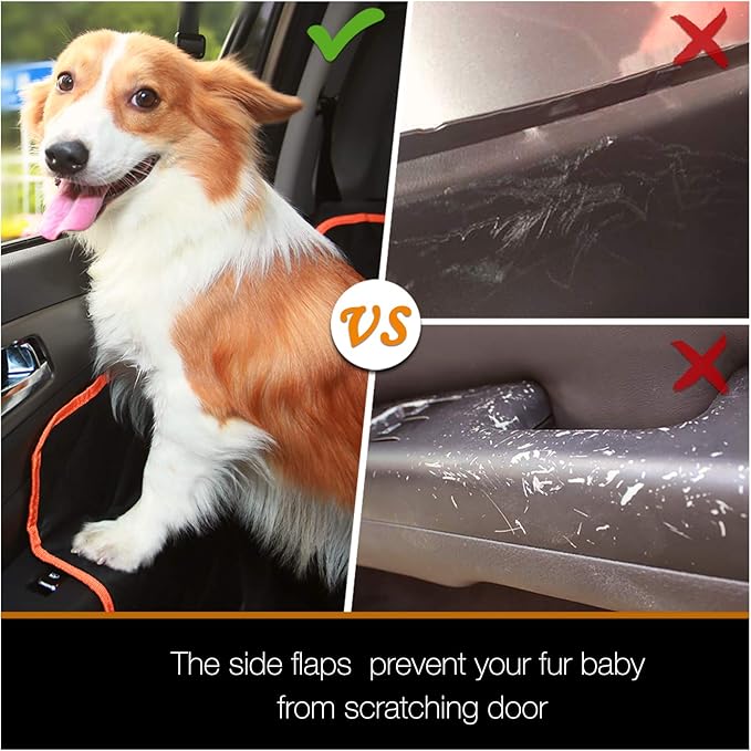 iBuddy Luxury Dog Car Seat Cover for Back Seat Breathable Mesh Window Dog Hammock for Car 4-Layer Heavy Duty Waterproof Pet Seat Protector Scratch-Proof Car Seat Cover Perfect for Family Road Trips