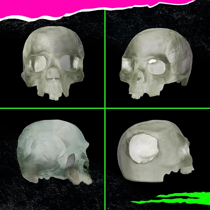 Spooky Skull Décor, Premium Aquarium Resin Skull, Fish Tank Skull Decoration, Unique and Durable Snake/Reptile Hide, Halloween Aquarium Décor for Small Pets, Perfect for Terrarium Décor
