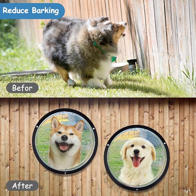 HiCaptain 2 Pack Dog Fence Window with Cleaning Cloth, Clear Acrylic Pet Dome Window, Pet Peek Window for Dog Fence to Relieves Stress, Reduced Barking, Easy Installation -12.5"(2 Pack)
