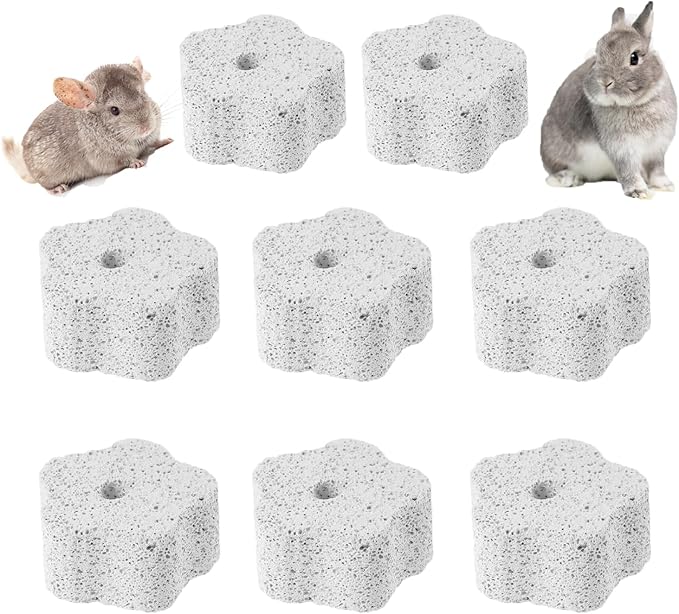 8 Pack Lava Block Chew Toy Small Pet Animal Lava Bites Chews Toy Teeth Grinding Stone Mineral Calcium Block for Chinchilla Hamster Parrot Chinchillas Rabbit Guinea Pig Gerbil Mouse Squirrels
