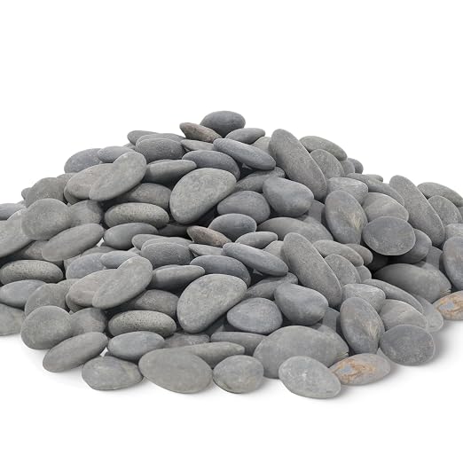 Quibbay 45 LB Mexican Beach Pebbles - 1-2 Inch Decorative River Rocks for Landscaping, Garden Paving, Plant Rocks, Crafting, Walkways, Backyard, Grey Natural Unpolished Bulk Stones
