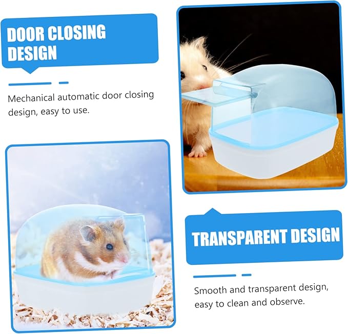 Levemolo 2pcs Hamster Bathing Tub Plastic Container for Hamster Chinchilla Non-Skid Base Easy to Clean Observe Dust Bath Space