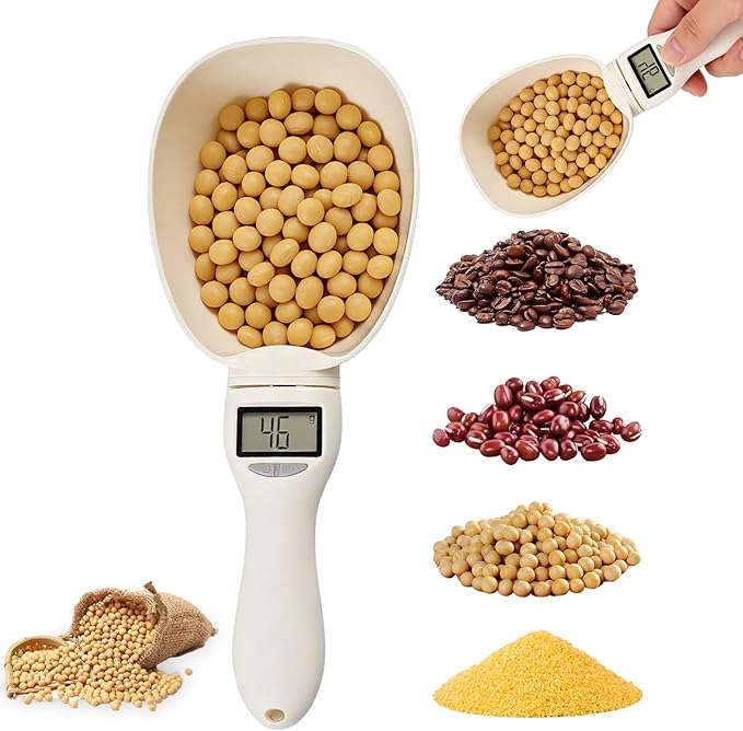Digital Measuring Spoon, 800g/1g High Precision Gram Measuring Spoons with LED Display, Detachable Electronic Scale Spoon for Baking, Pet Food, Coffee, Spices (g/oz/ml/Cup)