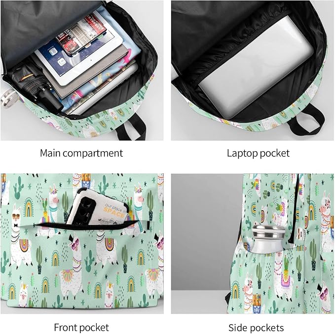 Cute Llamas Backpack for Women 16.9 inch Travel Casual Laptop Backpack Lightweight Waterproof Hiking Daypack