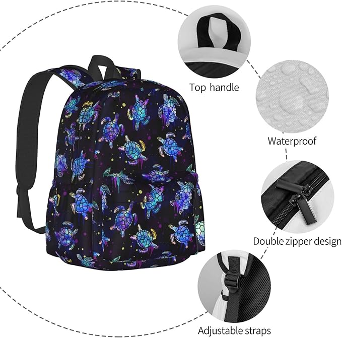 Sea Turtles Backpack for Women 16.9 inch Travel Casual Laptop Backpack Lightweight Waterproof Hiking Daypack